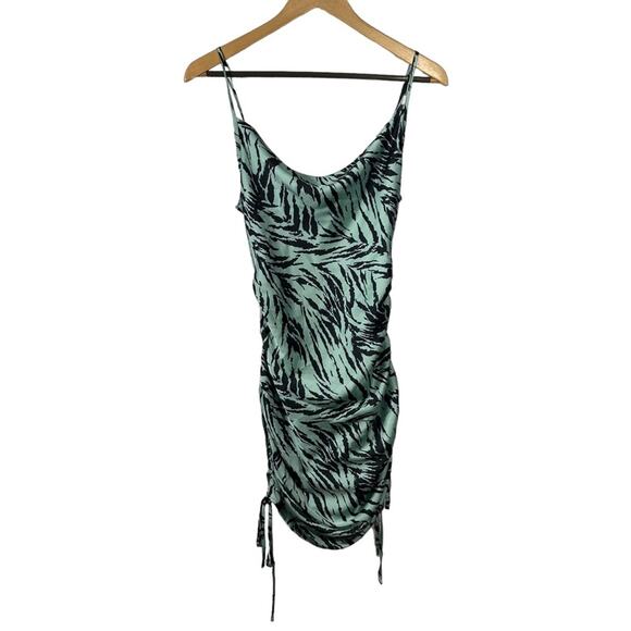 WAYF Leola Ruched Zebra Camisole Slip Dress Size XS - Picture 2 of 10